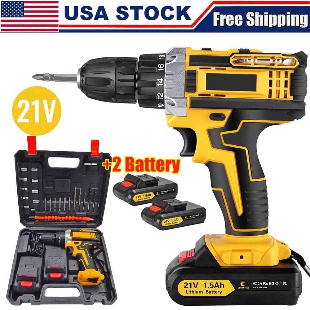 Power Tools Combo Kits - Cordless Brushless Impact Driver & Hammer