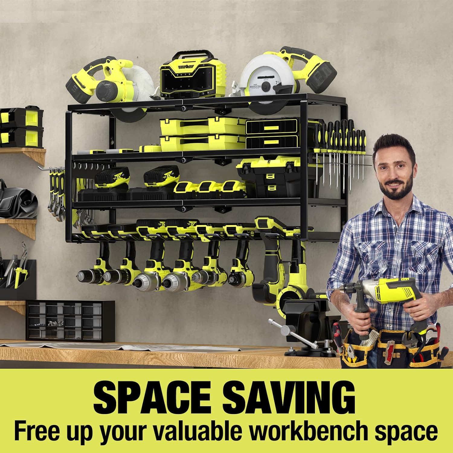 4 Layer Wall Mount Power Tool  - огляд і ціна Power Tools Storage