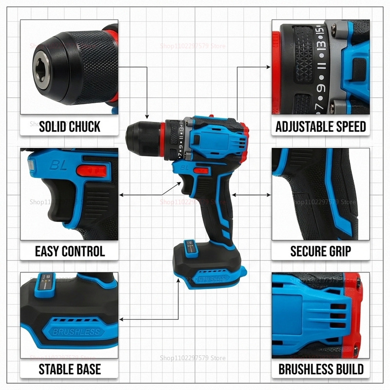 Brushless Cordless Electric Dr - огляд і ціна Power Tools Battery Repair